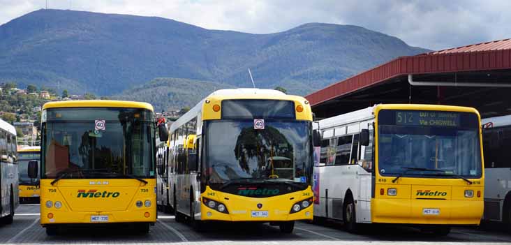 Metro Tasmania MAN 28.310 King Long 735, Scania K280UB Custom CB80 342 & N113CRB Ansair 618